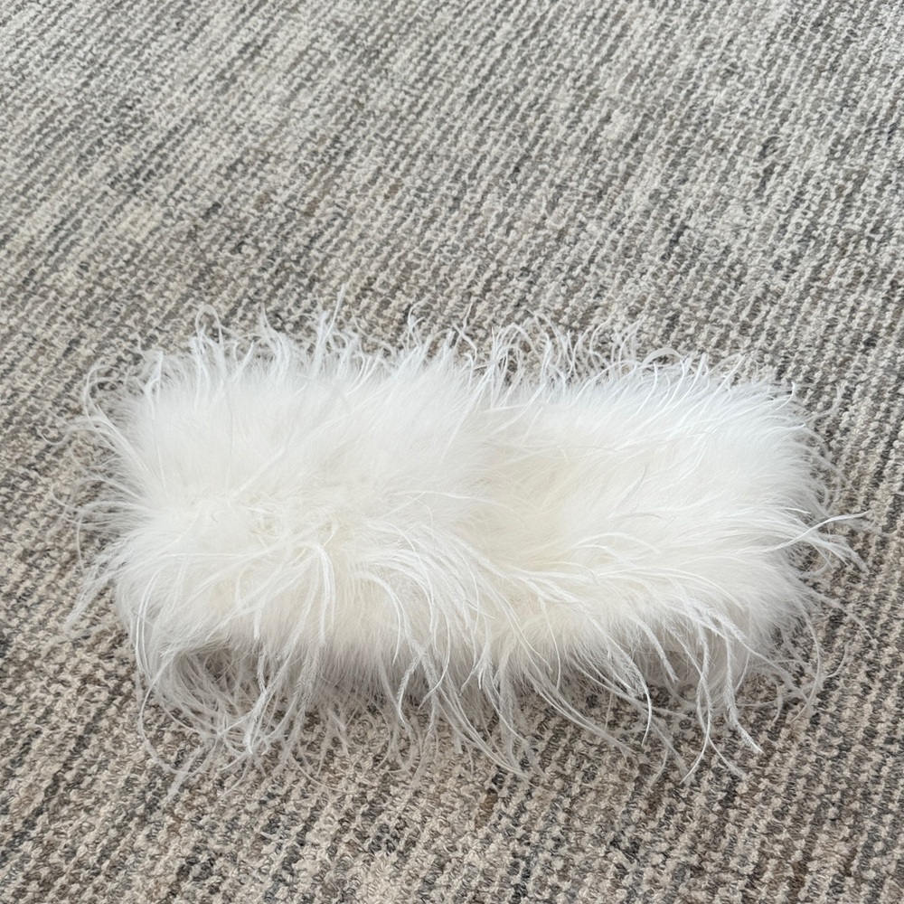 NWT LAMARQUE White Feather-Trim Strapless Bustier Top